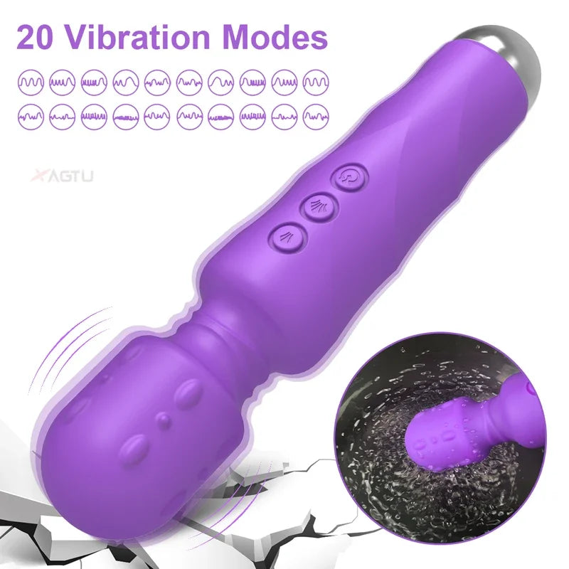 20 speeds powerful dildo vibrator female AV Magic Wand massager G spot clitoris stimulator adult sex toys  women masturbator