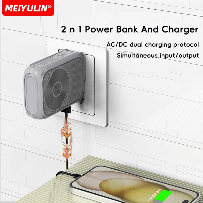 PC 20000mAh Magnetic Wireless Power Bank Stand 10000mAh Portable USB Cable Fast Charging External Battery  iPhone Samsung Xiaomi