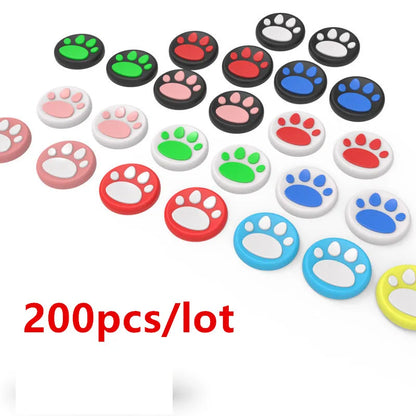 200pcs Cute Cat Claw Thumb Grip Caps Paw Thumb Grips Analog Stick Cover Joystick For PS5 PS4 PS3 Xbox 360 Xbox One Controller