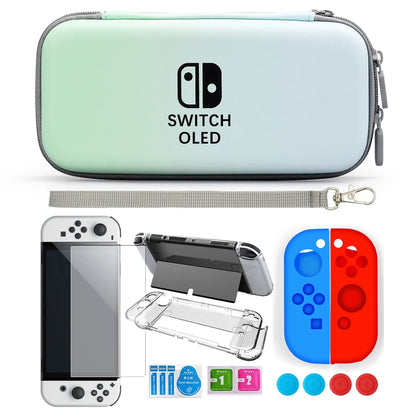 2021 NS Oled Waterproof PU Hard Shell Pouch Case Anti-drop 10 Game Card Slots Storage Bag For Nintendo Switch Oled Game Console