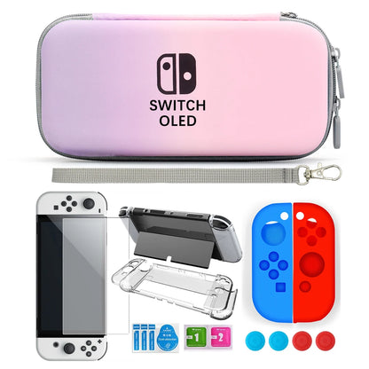 2021 NS Oled Waterproof PU Hard Shell Pouch Case Anti-drop 10 Game Card Slots Storage Bag For Nintendo Switch Oled Game Console