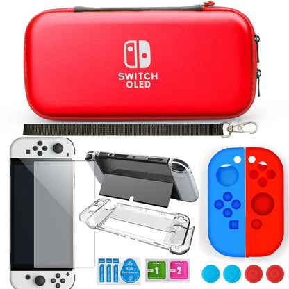 2021 NS Oled Waterproof PU Hard Shell Pouch Case Anti-drop 10 Game Card Slots Storage Bag For Nintendo Switch Oled Game Console