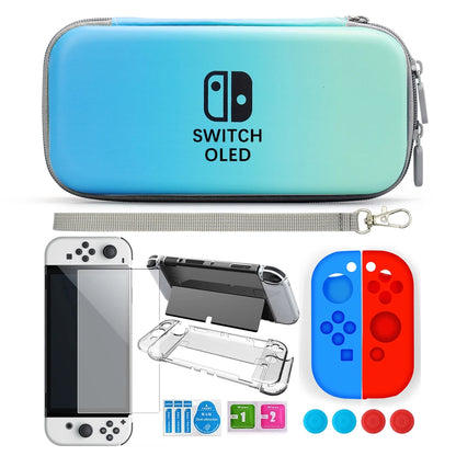 2021 NS Oled Waterproof PU Hard Shell Pouch Case Anti-drop 10 Game Card Slots Storage Bag For Nintendo Switch Oled Game Console