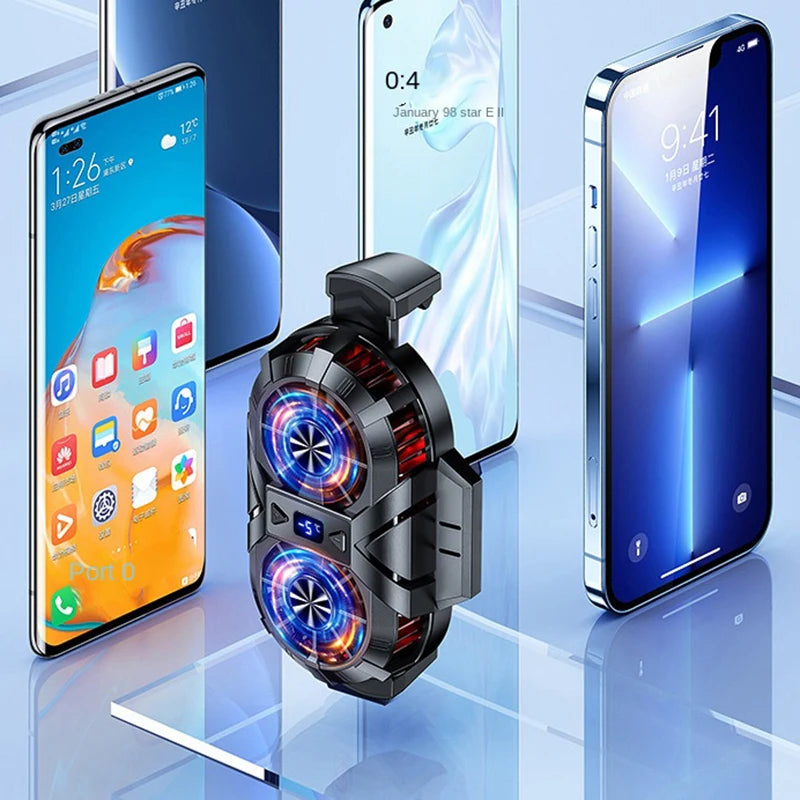 2022 NEW Backpack Mobile Phone Cooler 2 fan portable gaming radiator three-speed cell cooler for android iphone 8 x 11 12 13