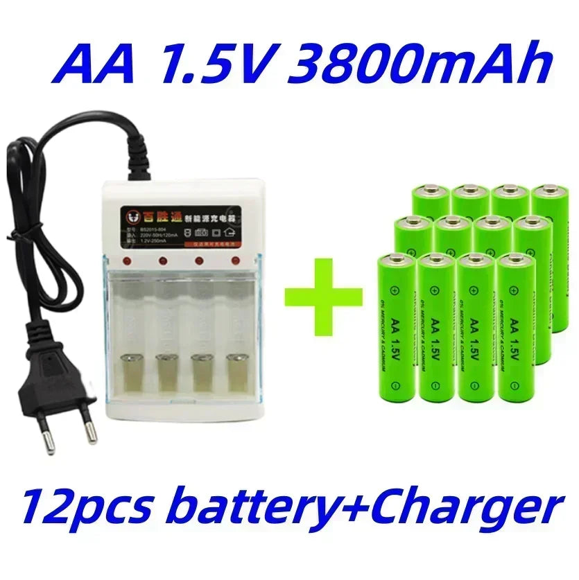 PC 2024 1.5V AA Battery 3800mAh Rechargeable battery NI-MH 1.5 V AA Batteries  Clocks mice computers toys so on