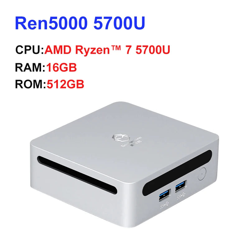 PC2024 GenMachine New Mini PC Ren5000 5700U AMD Ryzen7 5700U CPU Support Wi