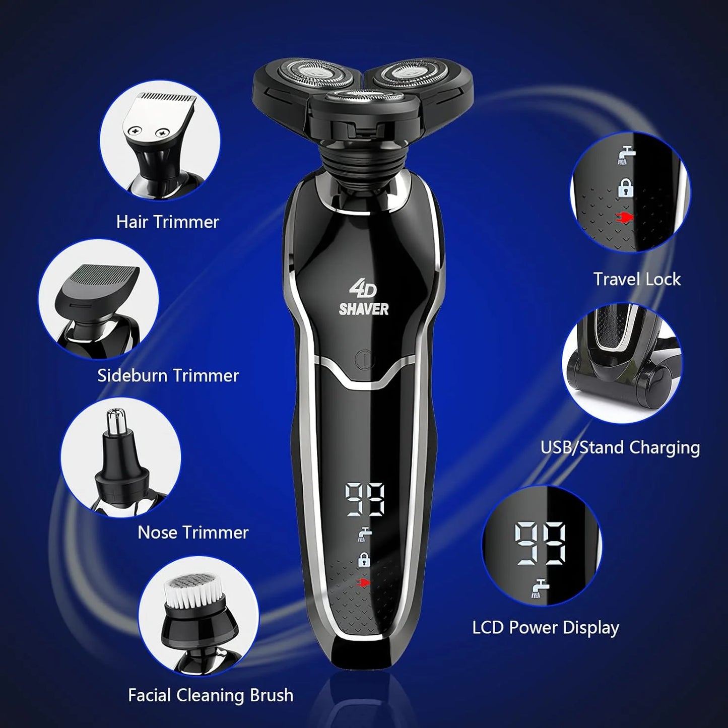 PC 2024 New Hair Cutting Machine Men's Electric Shaver Rechargeable Hair Tr