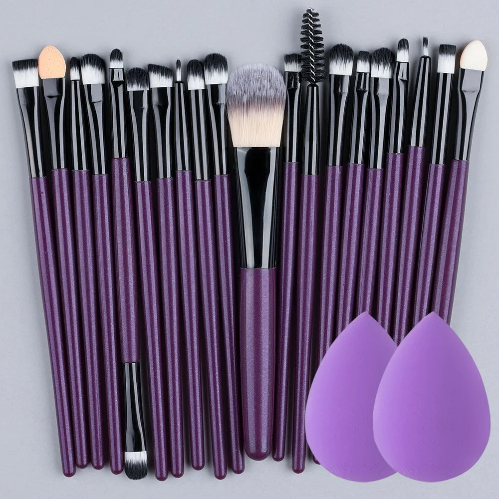 20Pcs Makeup Brush Set Eye Shadow Brush Full Set Beauty Makeup Concealer Brushes Blush Loose Powder Highlighter Foundation Tools