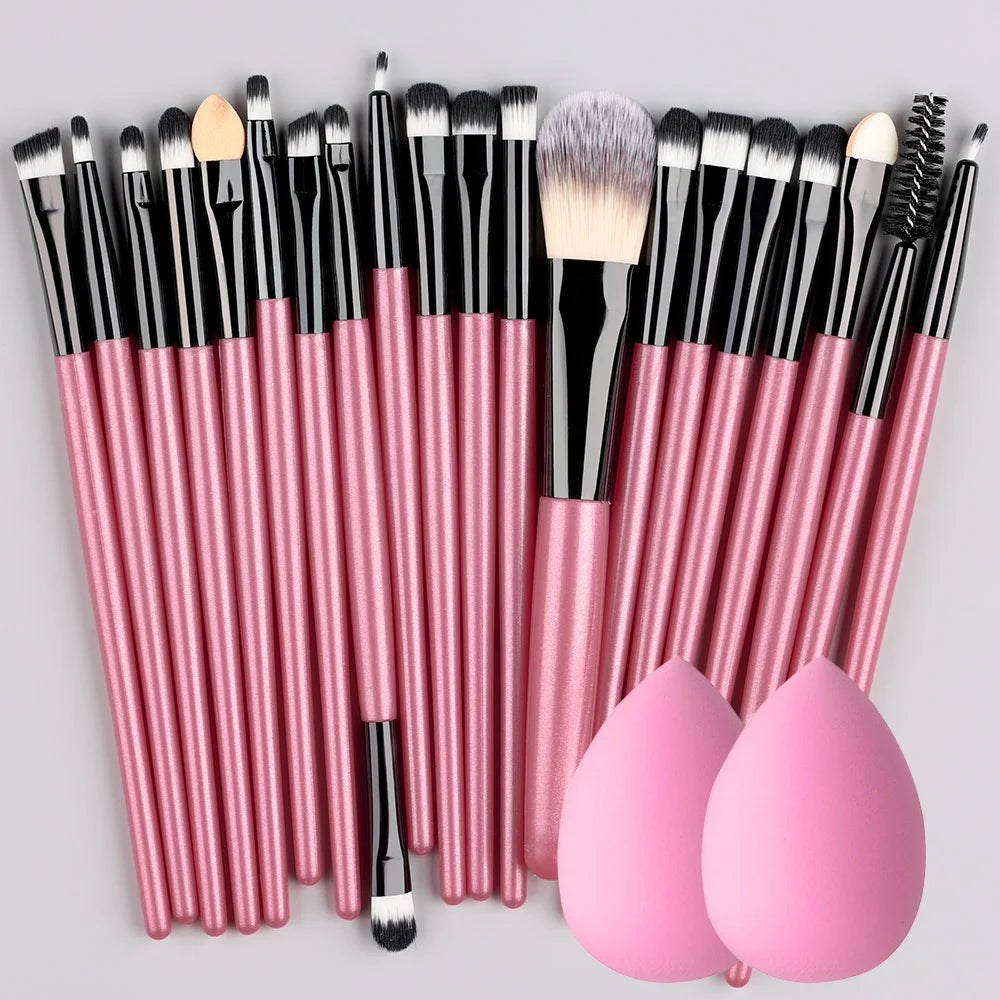 20Pcs Makeup Brush Set Eye Shadow Brush Full Set Beauty Makeup Concealer Brushes Blush Loose Powder Highlighter Foundation Tools