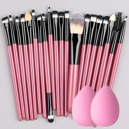 20Pcs Makeup Brush Set Eye Shadow Brush Full Set Beauty Makeup Concealer Brushes Blush Loose Powder Highlighter Foundation Tools