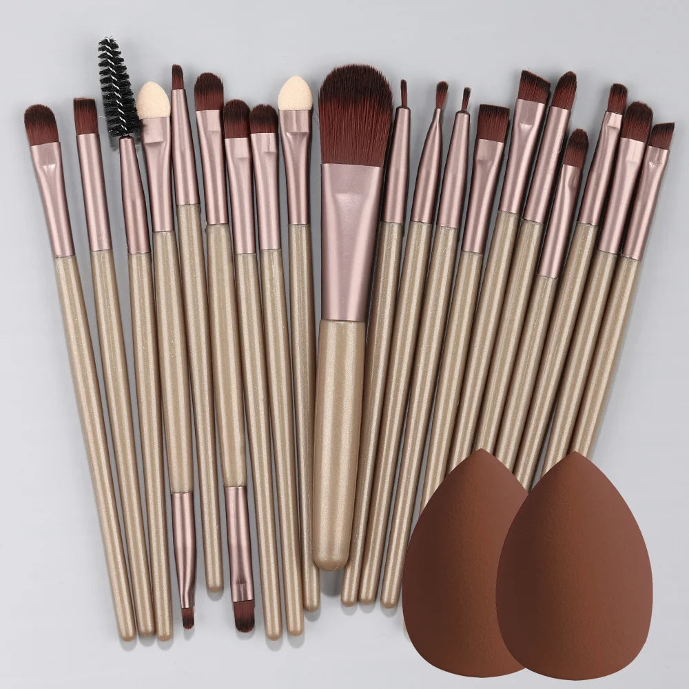 20Pcs Makeup Brush Set Eye Shadow Brush Full Set Beauty Makeup Concealer Brushes Blush Loose Powder Highlighter Foundation Tools