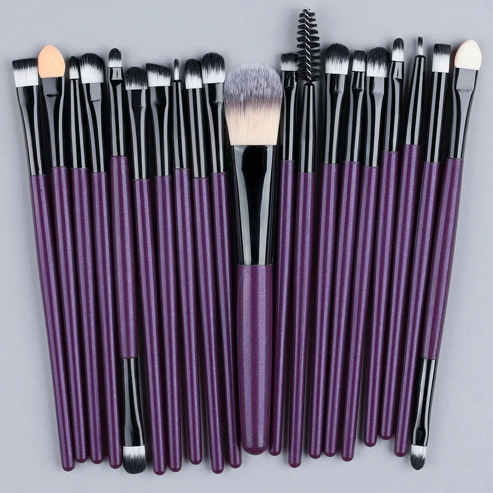 20Pcs Makeup Brush Set Eye Shadow Brush Full Set Beauty Makeup Concealer Brushes Blush Loose Powder Highlighter Foundation Tools