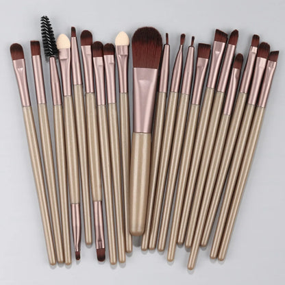 20Pcs Makeup Brush Set Eye Shadow Brush Full Set Beauty Makeup Concealer Brushes Blush Loose Powder Highlighter Foundation Tools