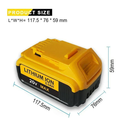 20V 5Ah 6Ah DCB200 Replacement Li-ion Battery for DeWalt DCB205 DCB201 power Tool set 20Volt 20 v Batteries 6000mah Battery