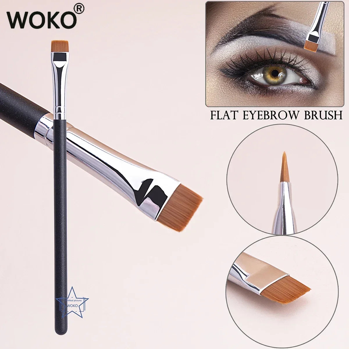 212 Flat Eyebrow Brush Ultrathin Eyebrow Makeup Brushes Flat Eyeliner Brush Thin Eye Liner Brow Contour Beauty Brush Tool