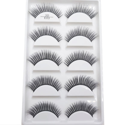 22 Style 5 Pairs 3D Natural Soft Mink False Eyelashes Makeup Fake Eye Lashes Faux Cils Make Up Beauty Maquiagem E01 H13 X08