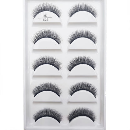 22 Style 5 Pairs 3D Natural Soft Mink False Eyelashes Makeup Fake Eye Lashes Faux Cils Make Up Beauty Maquiagem E01 H13 X08