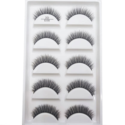 22 Style 5 Pairs 3D Natural Soft Mink False Eyelashes Makeup Fake Eye Lashes Faux Cils Make Up Beauty Maquiagem E01 H13 X08