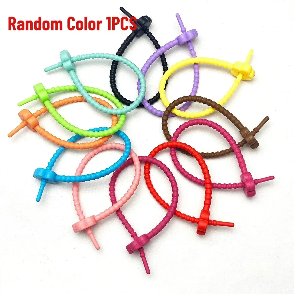 22CM Reusable Self-Locking Wire Strap Fastening Clips Multi-functional Soft Silicone Headphone Data Cord Organizer Fasten Tie