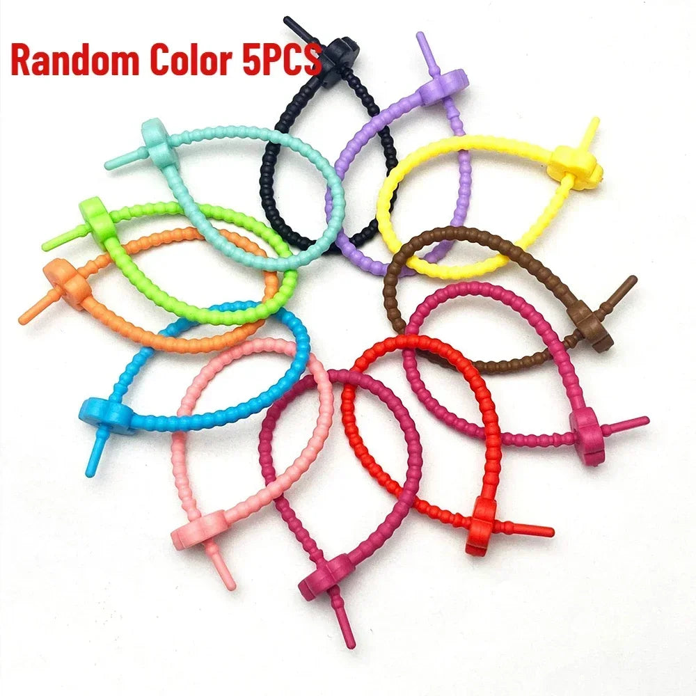 22CM Reusable Self-Locking Wire Strap Fastening Clips Multi-functional Soft Silicone Headphone Data Cord Organizer Fasten Tie