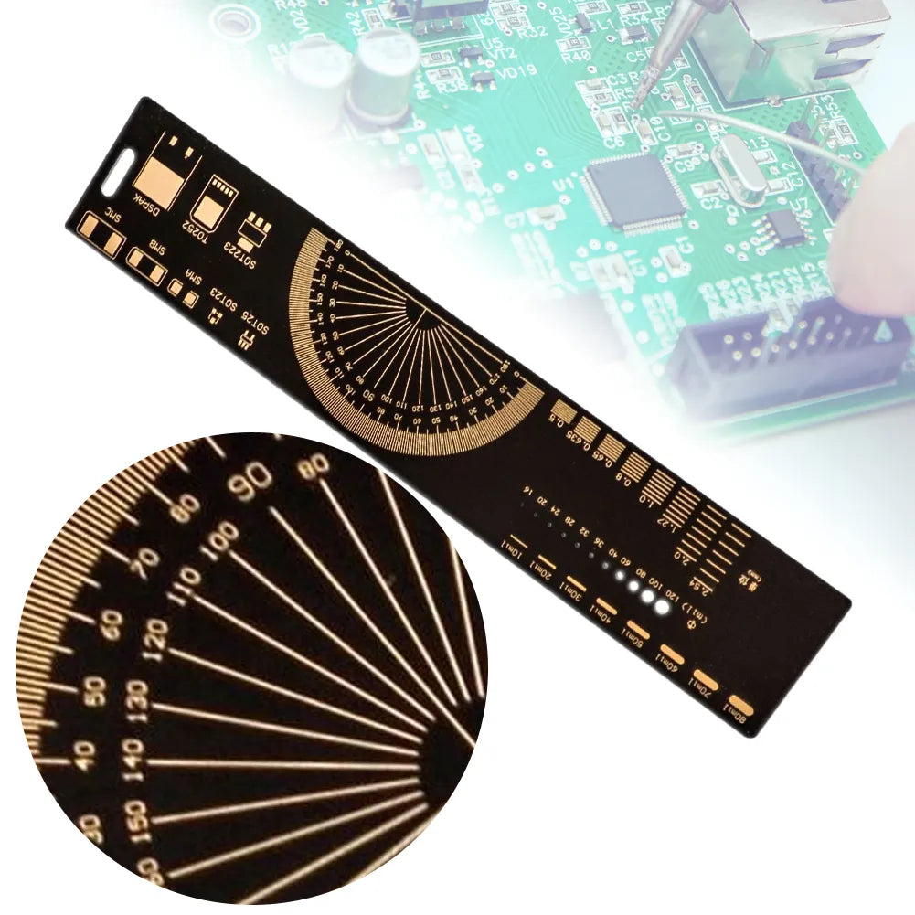 Règle PCB 15 cm 20 cm 25 cm Outil de mesure multifonctionnel 180 degrés Rési