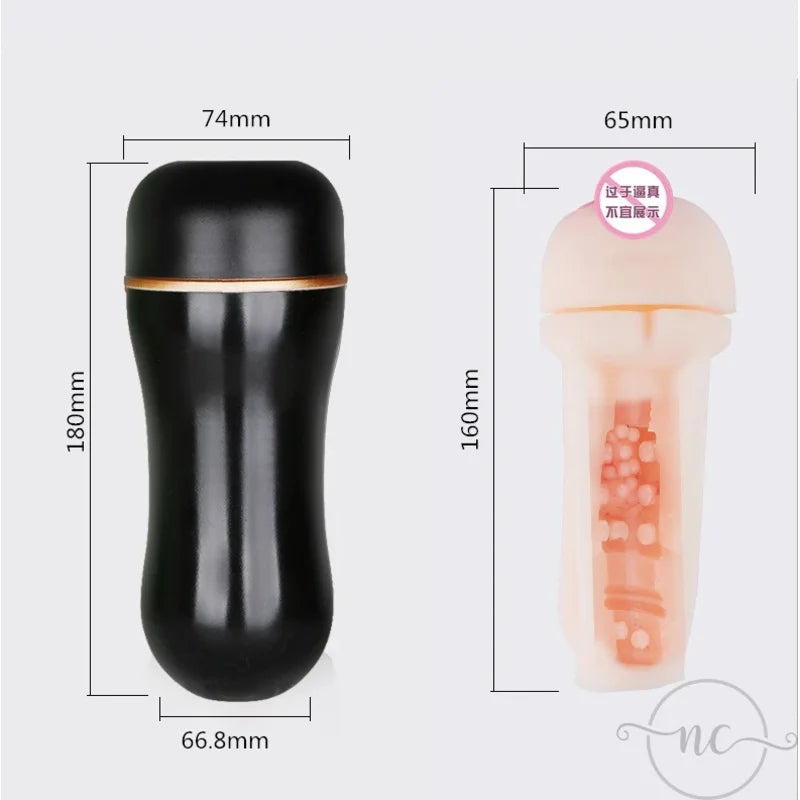 Gtooza23CM Male Masturbator Realistic Vagina Pocket  Man Masturbation Glans  Airplane Cup Sucking Sex Product  Men gtooza.com