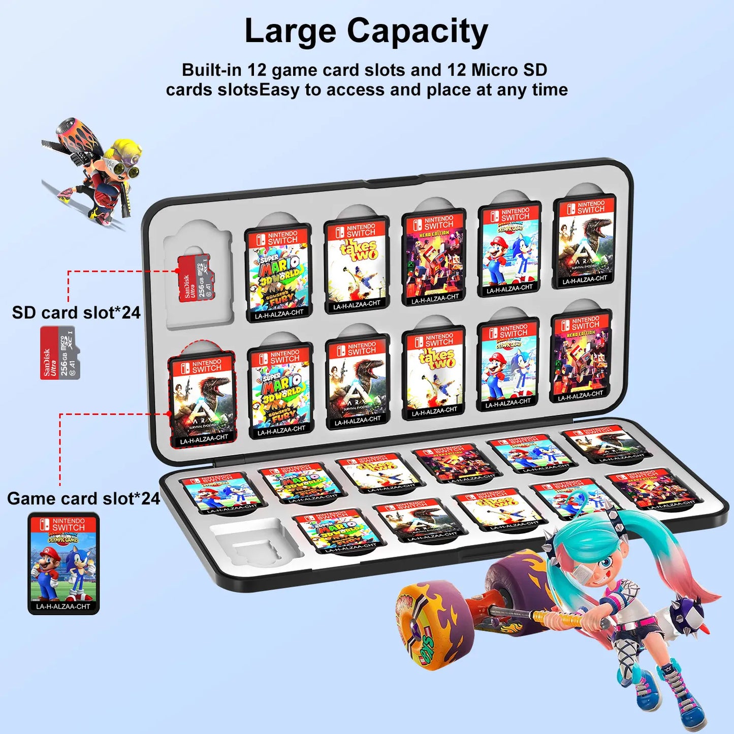 24 In 1 Switch Card Protective Case for Nintendo Switch/ Switch OLED/ Switch Lite Game Card Storage Protective Game Cards Box