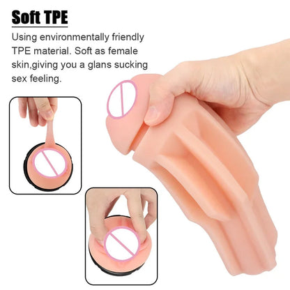 Gtooza24cm Male Masturbator Artificial Vaginal  Men 18 Realistic  Glans Sucking Penis Pump Sexy Cup Erotic Products Sex Toys gtooza.com