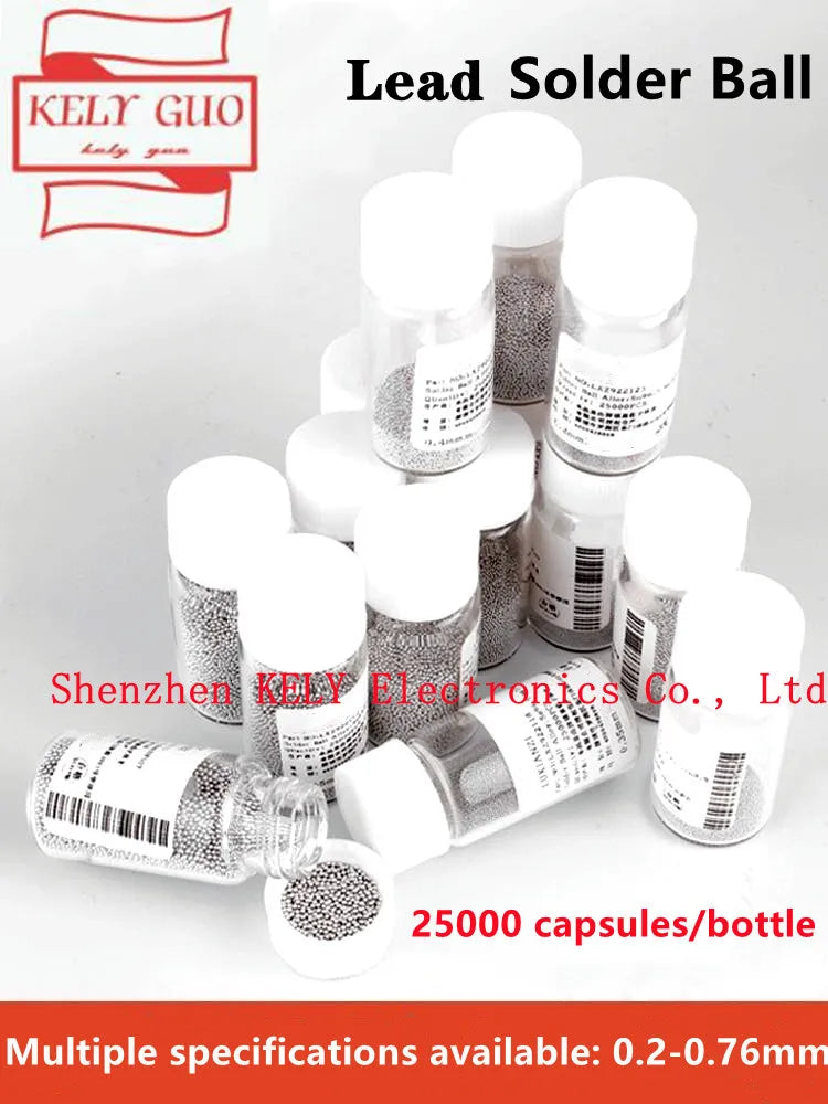 (25k) 25,000pcs 0.2mm/0.25MM/0.3mm/0.35mm/0.4mm/0.45mm/0.5mm/0.55/0.6mm/0.65mm/0.76mm Leaded Soldering Balls BGA Solder Balls