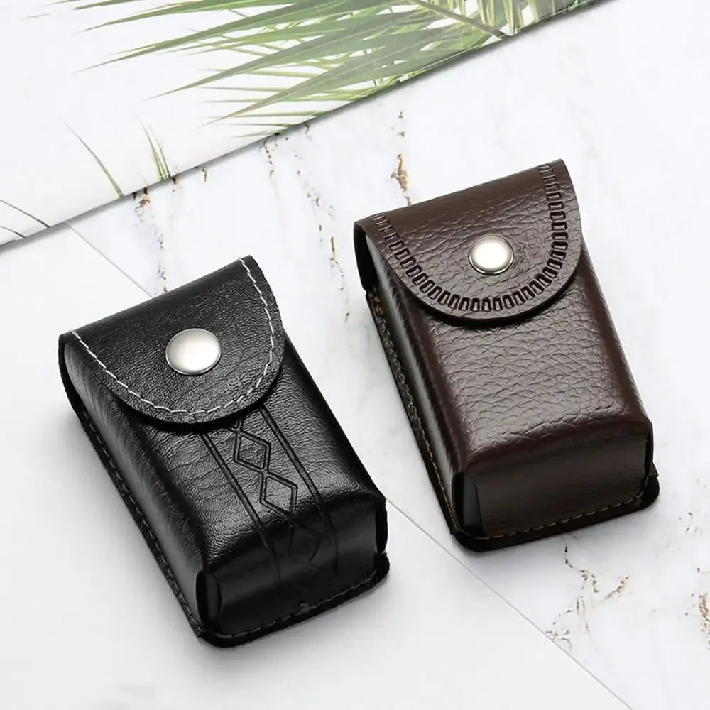 New Classic Belt Wearable PU Glasses Case Men Portable Leather Folding Glas