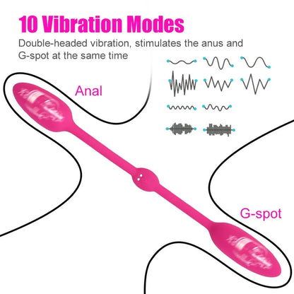 Gtooza_28cm Long Two Vaginal Balls Vibrators  Women  Stimulator Nipple Clamps Anal Plug Female Masturbator Panties Sex Toys gtooza.com