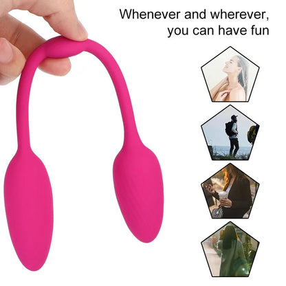 Gtooza_28cm Long Two Vaginal Balls Vibrators  Women  Stimulator Nipple Clamps Anal Plug Female Masturbator Panties Sex Toys gtooza.com