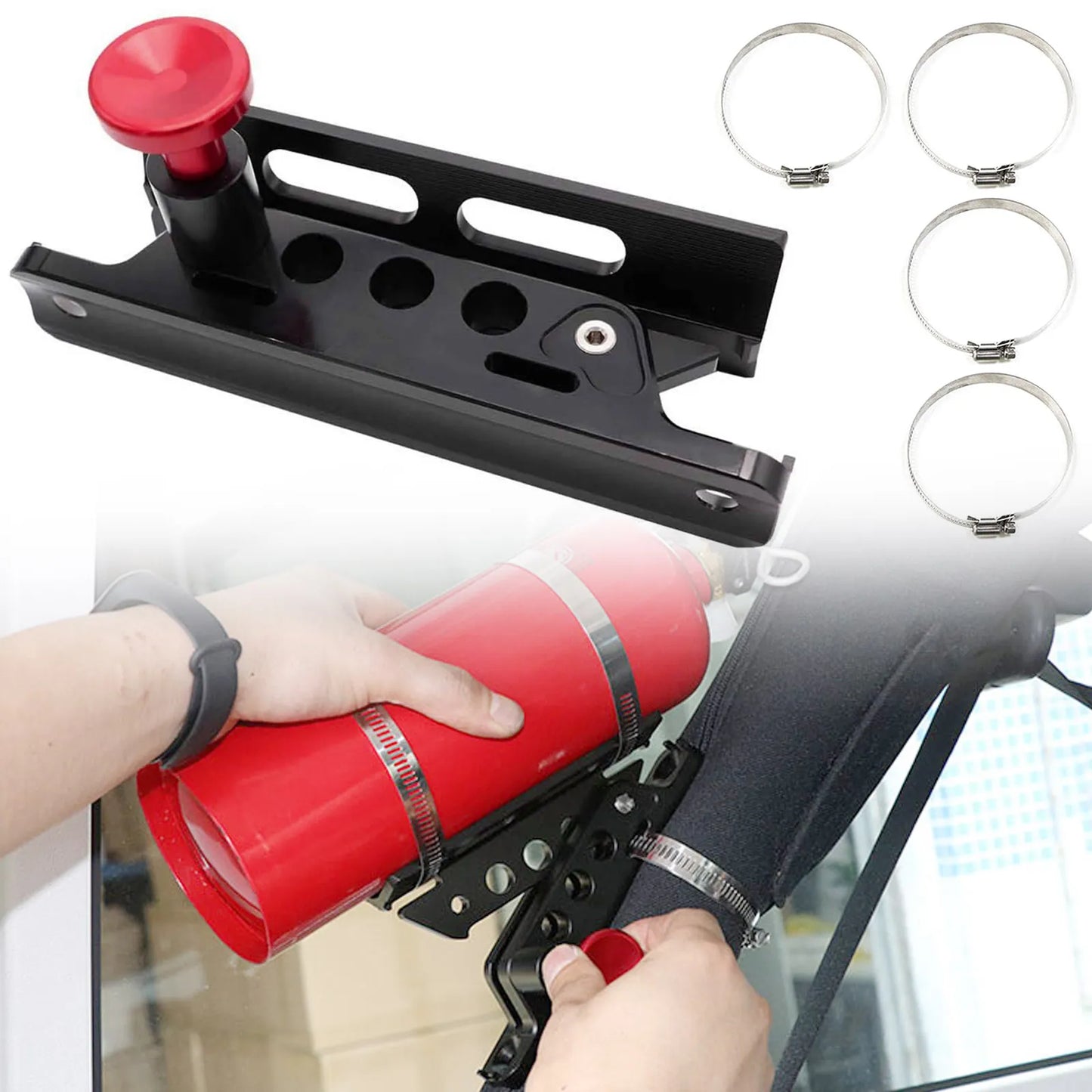 New Car Extinguisher Mount Bracket Adjustable Fit for Jeep Wrangler TJ JK J