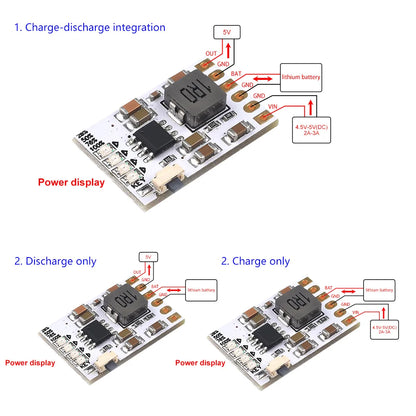 2A 5V Charge Discharge Integrated 3.7V 4.2V Lithium Battery Boost Mobile Power Protection Diy Electronic PCB Board Module