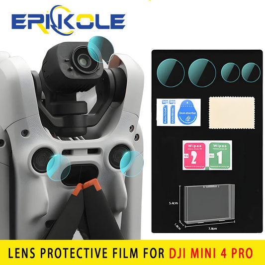 2PC Screen Protector Film  DJI Mini 4 Pro Drone Accessories Lens Protective Film Anti-scratch HD Tempered Glass Film