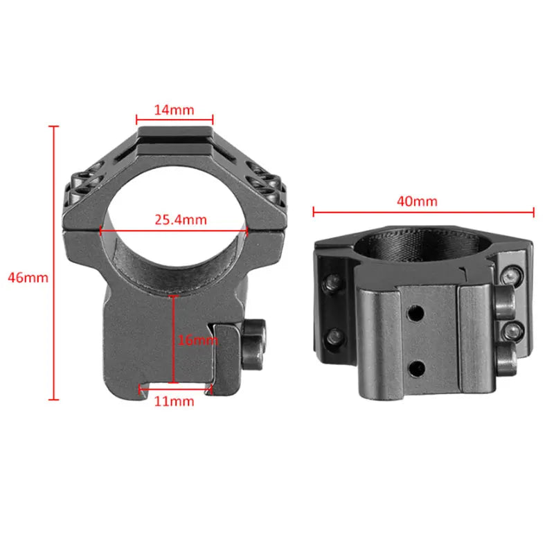 2PCS 25.4mm/30mm Rifle Scope Ring Medium Profile Scope Mount 11mm/20mm Picatinny Dovetail Scope Rail Mount Hunting Caza