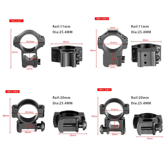 2PCS 25.4mm/30mm Rifle Scope Ring Medium Profile Scope Mount 11mm/20mm Picatinny Dovetail Scope Rail Mount Hunting Caza