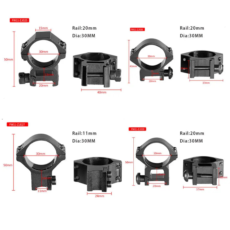 2PCS 25.4mm/30mm Rifle Scope Ring Medium Profile Scope Mount 11mm/20mm Picatinny Dovetail Scope Rail Mount Hunting Caza