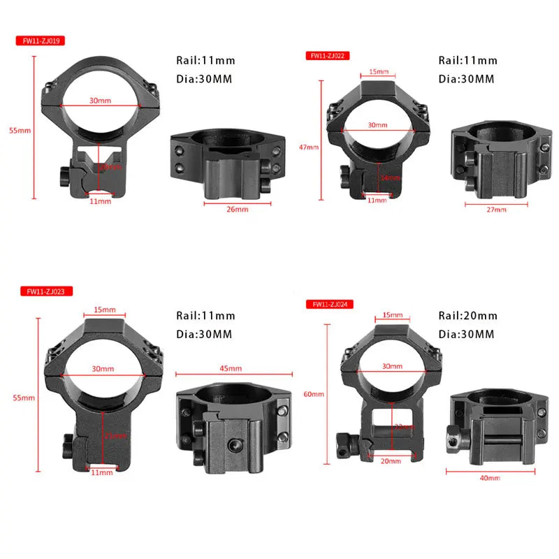 2PCS 25.4mm/30mm Rifle Scope Ring Medium Profile Scope Mount 11mm/20mm Picatinny Dovetail Scope Rail Mount Hunting Caza
