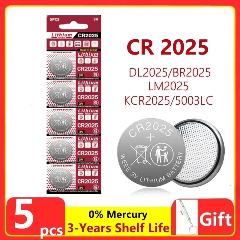 PC 2PCS-60PCS 3V CR2025 Lithium Button Battery DL2025 BR2025 5003LC LM2025 CR 2025 Coin Cell Watch Batteries  Toys Clock Compute