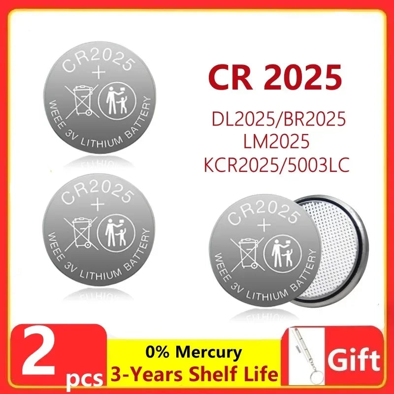 PC 2PCS-60PCS 3V CR2025 Lithium Button Battery DL2025 BR2025 5003LC LM2025 CR 2025 Coin Cell Watch Batteries  Toys Clock Compute