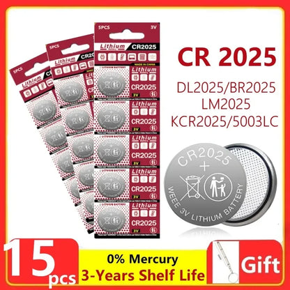 PC 2PCS-60PCS 3V CR2025 Lithium Button Battery DL2025 BR2025 5003LC LM2025 CR 2025 Coin Cell Watch Batteries  Toys Clock Compute