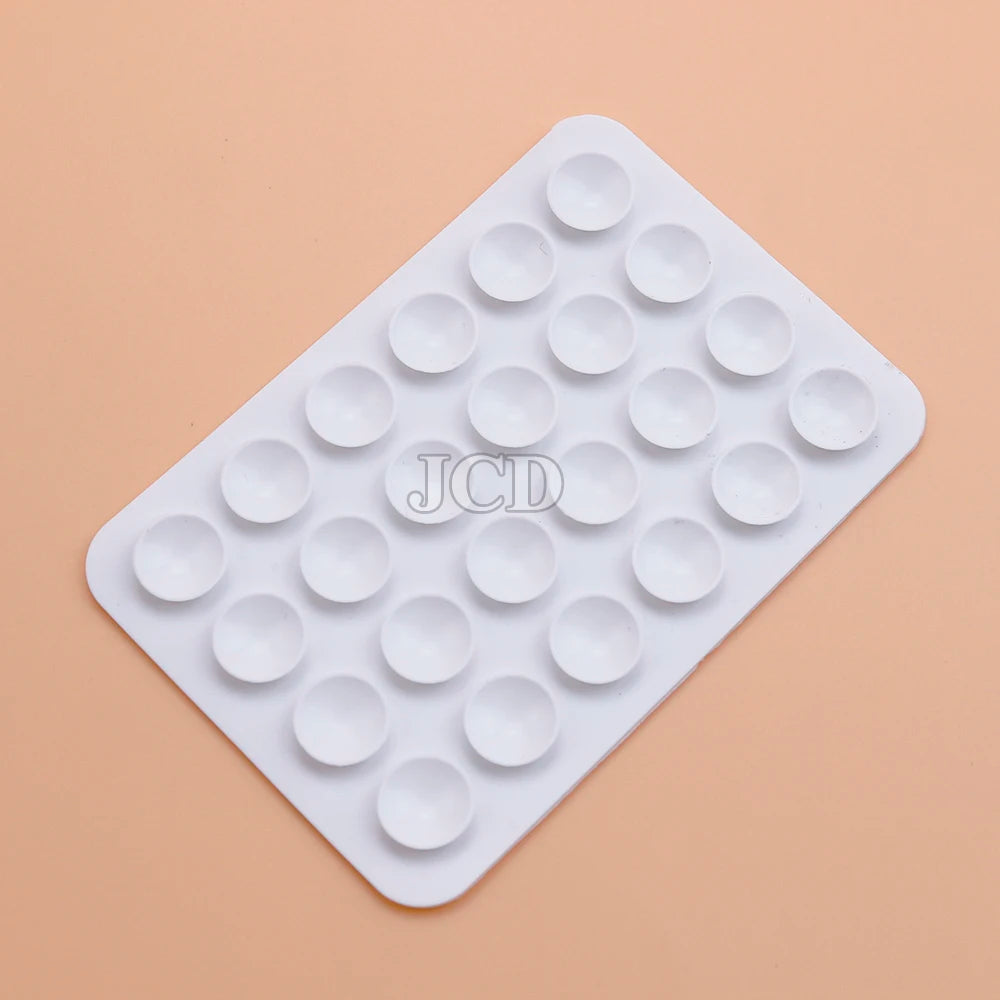 PC 2PCS Double Side Silicone Pad For Mobile Phone Fixture Suction Cup Backed Adhesive Silicone Rubber Sucker Pad For Fixed Pad