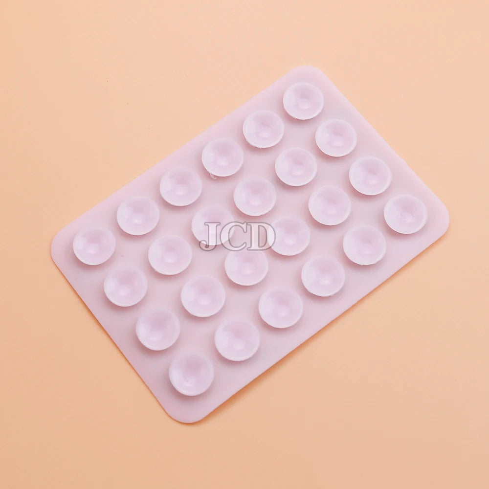 PC 2PCS Double Side Silicone Pad For Mobile Phone Fixture Suction Cup Backed Adhesive Silicone Rubber Sucker Pad For Fixed Pad