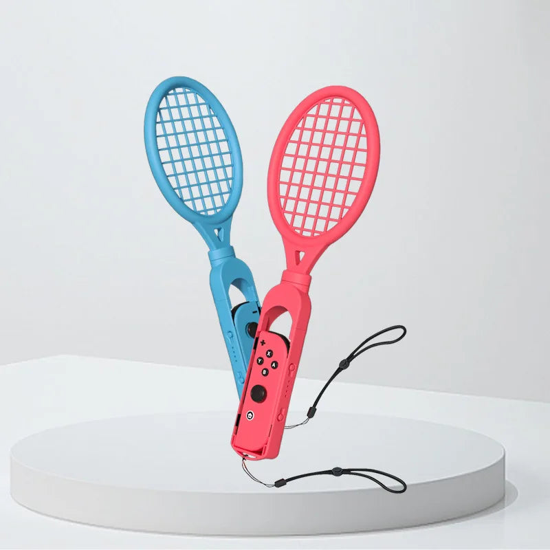 2PCS Tennis Racket For Nintendo Switch/Switch OLED Joy-Con Controller Wrist Strap For Mario Tennis Racquet Grip Game Accessories