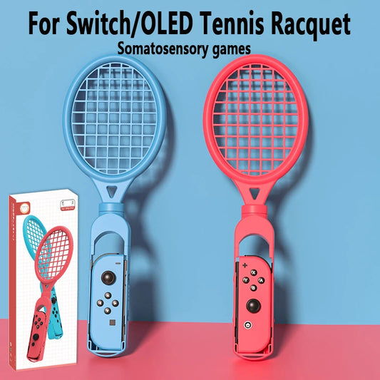 2PCS Tennis Racket For Nintendo Switch/Switch OLED Joy-Con Controller Wrist Strap For Mario Tennis Racquet Grip Game Accessories