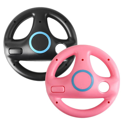 2Pcs 2-in-1 straight handle to Wii Kart Remote Controller Gamepad games console for Nintendo Neutral Game Racing Steering Wheel