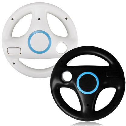 2Pcs 2-in-1 straight handle to Wii Kart Remote Controller Gamepad games console for Nintendo Neutral Game Racing Steering Wheel