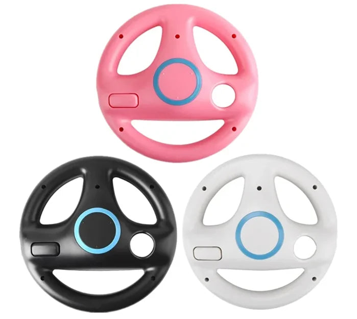 2Pcs 2-in-1 straight handle to Wii Kart Remote Controller Gamepad games console for Nintendo Neutral Game Racing Steering Wheel