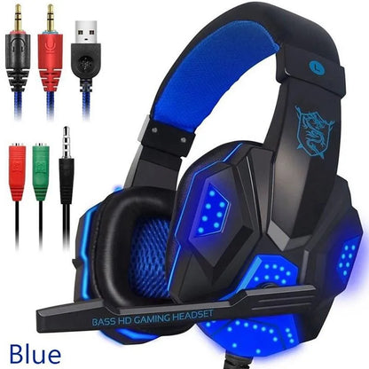 Casque PCGaming Casque d'écoute stéréo à basses profondes pour gamer avec microphone